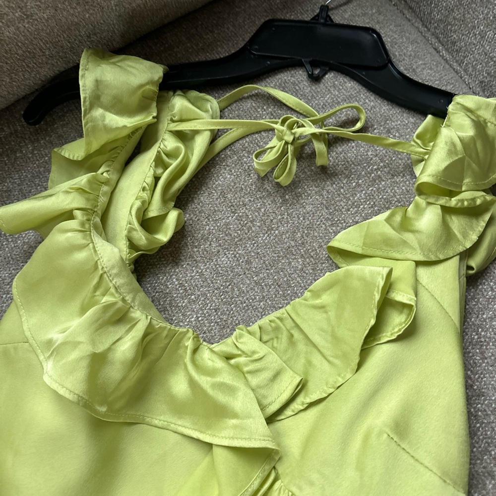 Forever 21 Yellow Green Ruffled Mini Sundress - Picture 5 of 7